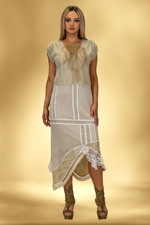 Rochie jerse si dantela – CTN-36